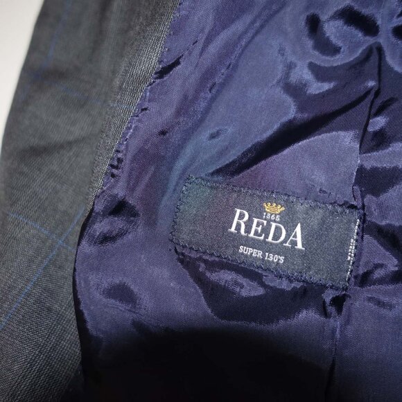 Maison Leporem Mens Suit Jacket Size 38 Short Charcoal Gray Reda Super 130s Wool - Picture 9 of 9